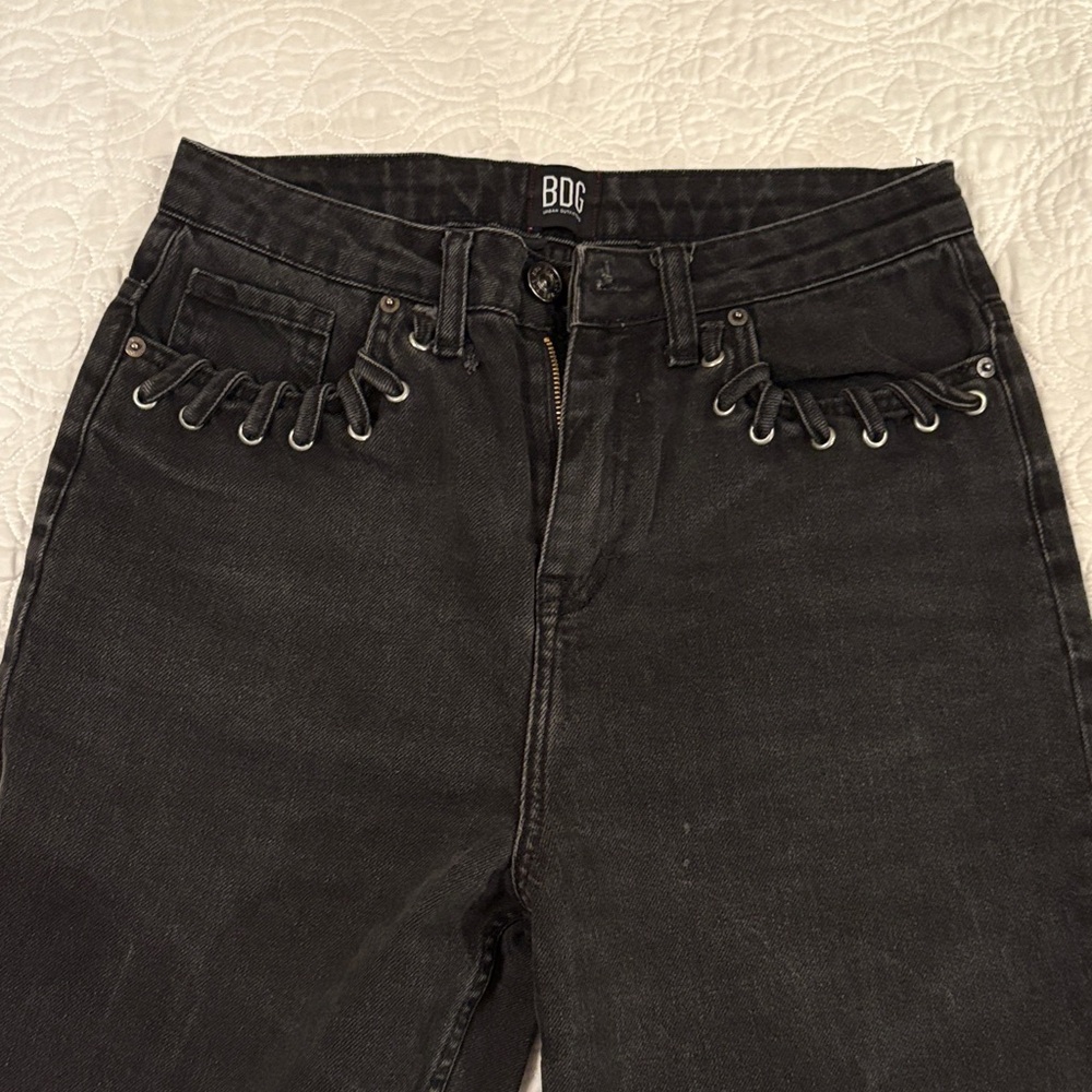 BDG High Rise Black Jeans with Metal Eyelets